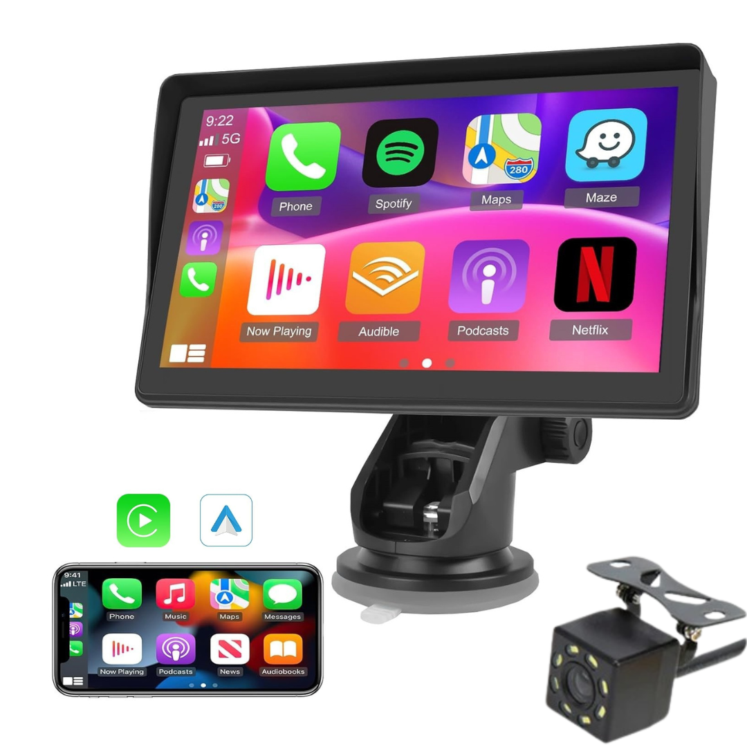 Ecrã Smart CarPro™ - com Apple CarPlay e Android Auto + Câmara de Marcha-Atrás de Oferta