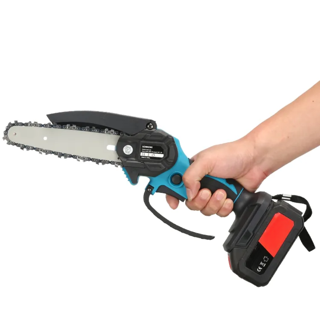 Motosserra Portátil Profissional 48V + 2 Baterias + Acessórios de Oferta