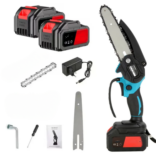 Motosserra Portátil Profissional 48V + 2 Baterias + Acessórios de Oferta