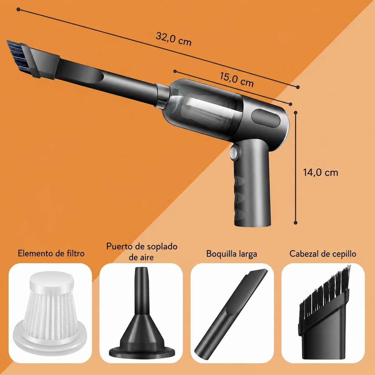 Aspirador de Mão Recarregável e Portátil
