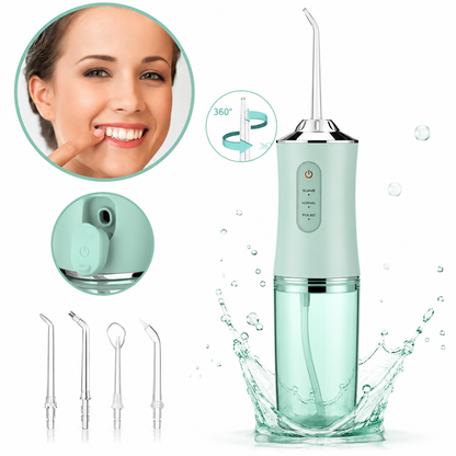 Irrigador Oral Elétrico Portátil com 3 Modos e 4 Bocais