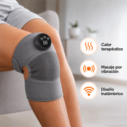 Massajador Elétrico Sem Fios para Joelho 3 em 1 - Calor, Vibração e Compressão