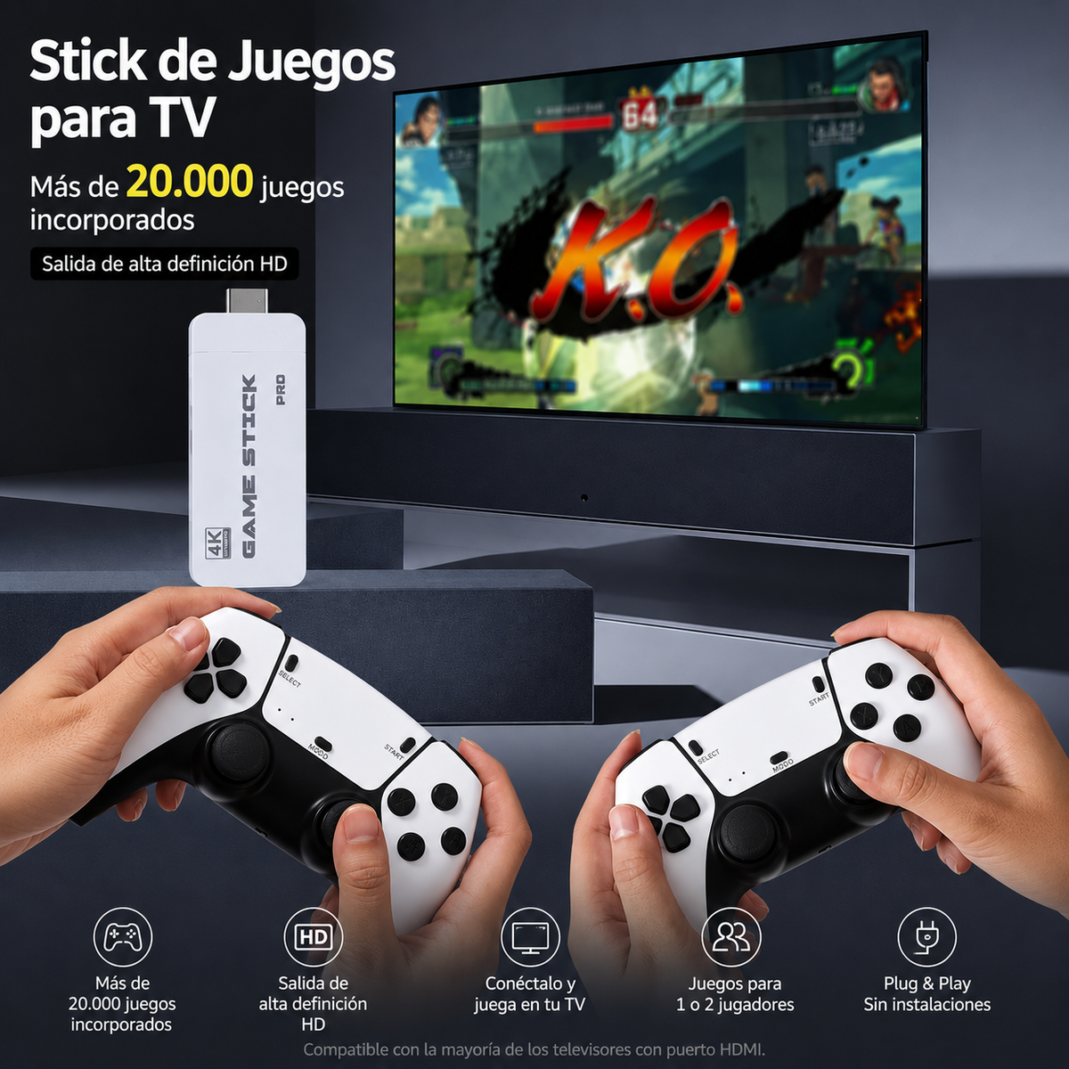 Consola Retro 4K com 23 Emuladores e Mais de 20.000 Jogos