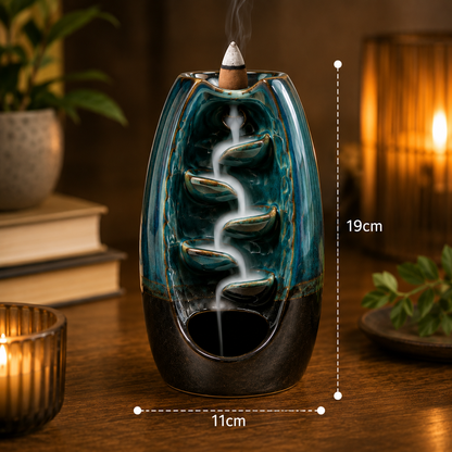Fonte de Incenso Cascata de Fumo + Cones de Oferta