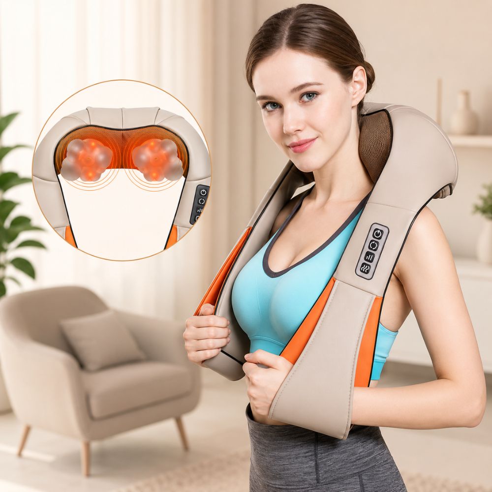 Massajador Elétrico para Pescoço, Ombros e Costas com Massagem Profunda