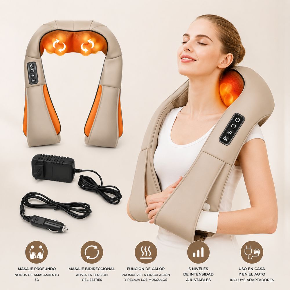 Massajador Elétrico para Pescoço, Ombros e Costas com Massagem Profunda